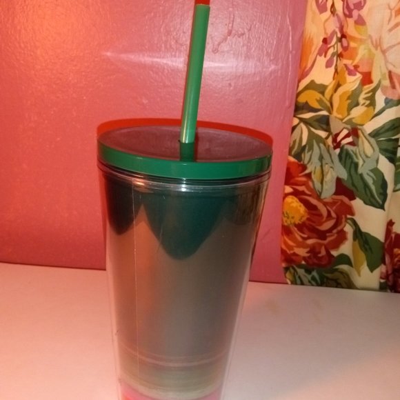 Starbucks CHRISTMAS GREEN & RED 2022 Holiday Travel Tumbler WITH Lid - Picture 6 of 9